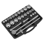 Metric/Imperial Socket Set 3/4"Sq Drive 12-Point 26pc AK2582