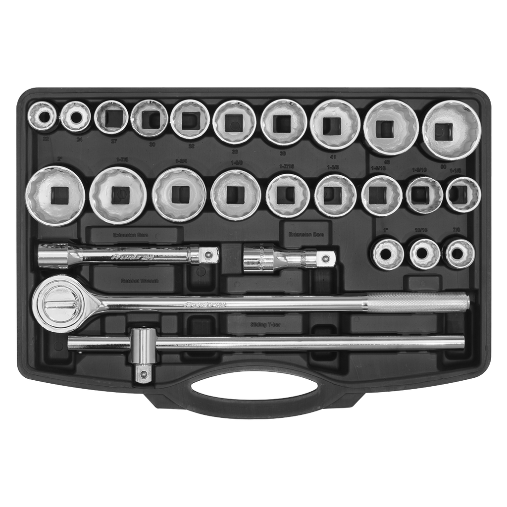 Metric/Imperial Socket Set 3/4"Sq Drive 12-Point 26pc AK2582