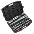Metric/Imperial Socket Set 3/4"Sq Drive 12-point 26pc AK2584