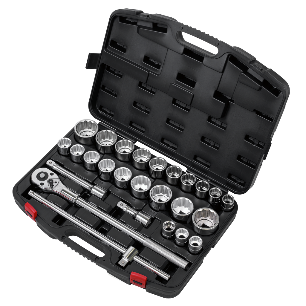 Metric/Imperial Socket Set 3/4"Sq Drive 12-point 26pc AK2584