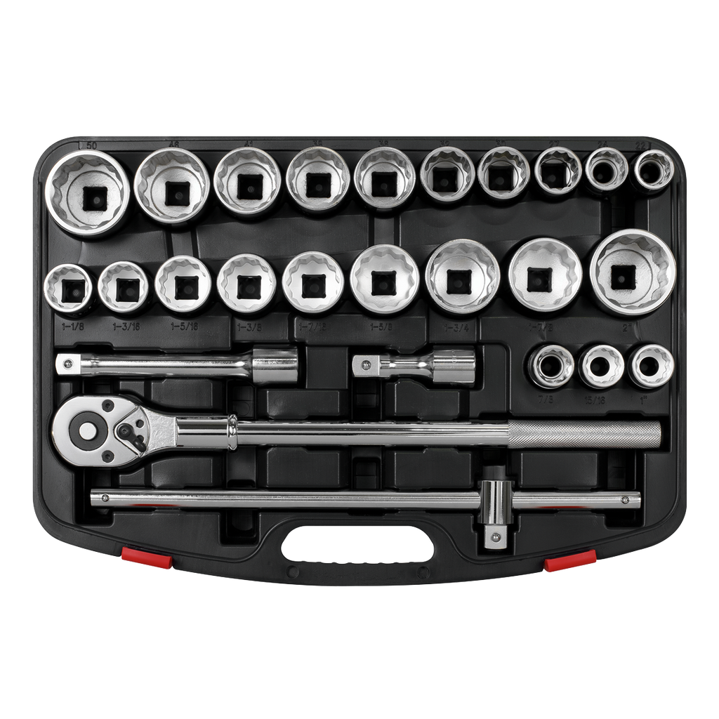 Metric/Imperial Socket Set 3/4"Sq Drive 12-point 26pc AK2584