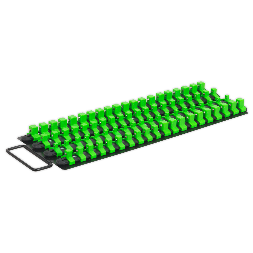 Socket Rail Tray 1/4", 3/8" & 1/2"Sq Drive - Hi-Vis Green AK27051HV