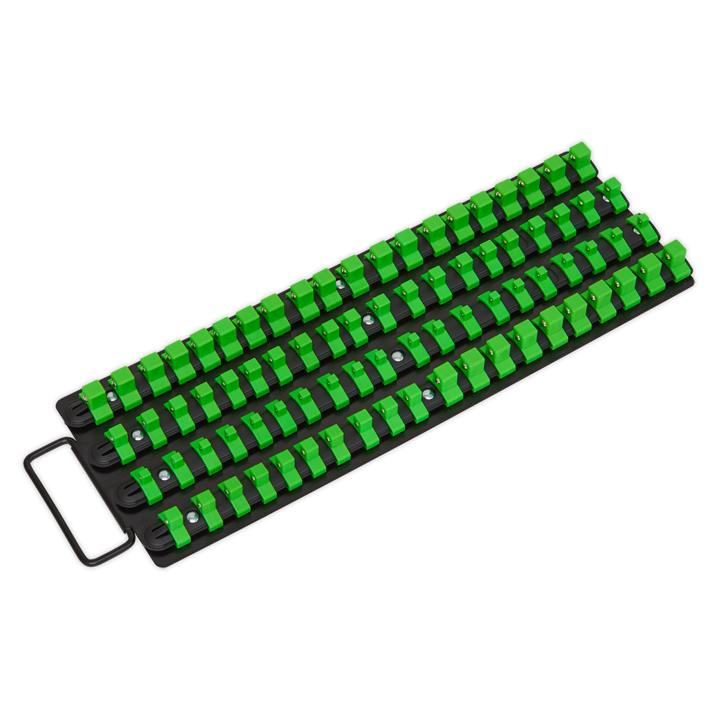 Socket Rail Tray 1/4", 3/8" & 1/2"Sq Drive - Hi-Vis Green AK27051HV