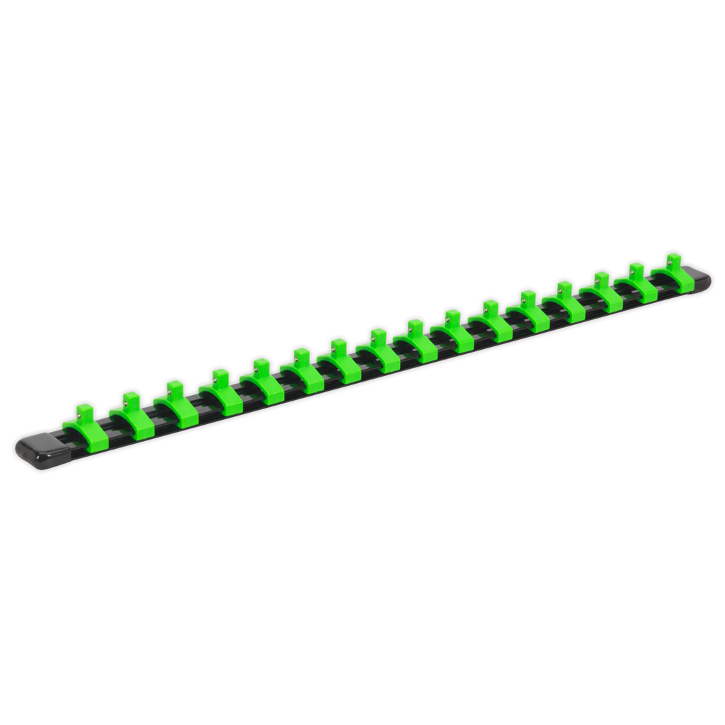 Socket Retaining Rail with 16 Clips 1/4"Sq Drive - Hi-Vis Green AK27052HV