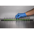 Socket Retaining Rail with 16 Clips 1/4"Sq Drive - Hi-Vis Green AK27052HV