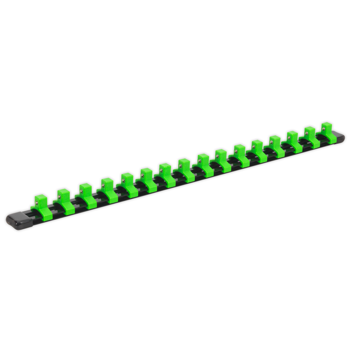 Socket Retaining Rail with 16 Clips 3/8"Sq Drive - Hi-Vis Green AK27053HV