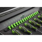 Socket Retaining Rail with 16 Clips 3/8"Sq Drive - Hi-Vis Green AK27053HV