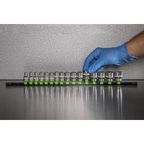 Socket Retaining Rail with 16 Clips 3/8"Sq Drive - Hi-Vis Green AK27053HV