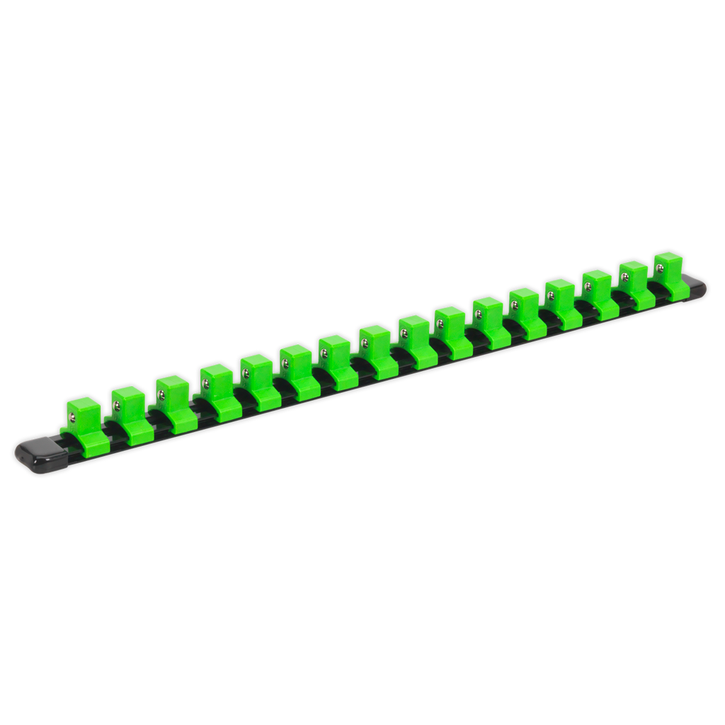 Socket Retaining Rail with 16 Clips 1/2"Sq Drive - Hi-Vis Green AK27054HV