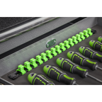 Socket Retaining Rail with 16 Clips 1/2"Sq Drive - Hi-Vis Green AK27054HV