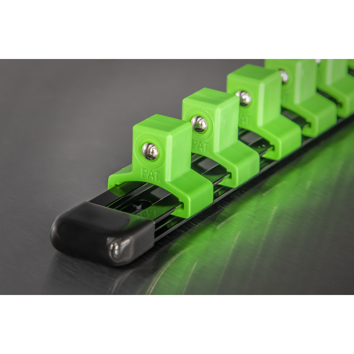 Socket Retaining Rail with 16 Clips 1/2"Sq Drive - Hi-Vis Green AK27054HV