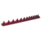 Magnetic Socket Retaining Rail with 13 Clips 1/4"Sq Drive AK27082