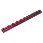 Magnetic Socket Retaining Rail with 13 Clips 1/4"Sq Drive AK27082