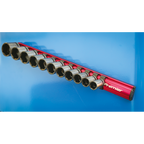 Magnetic Socket Retaining Rail with 12 Clips 3/8"Sq Drive AK27083
