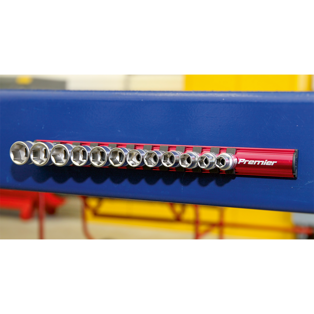 Magnetic Socket Retaining Rail with 12 Clips 3/8"Sq Drive AK27083