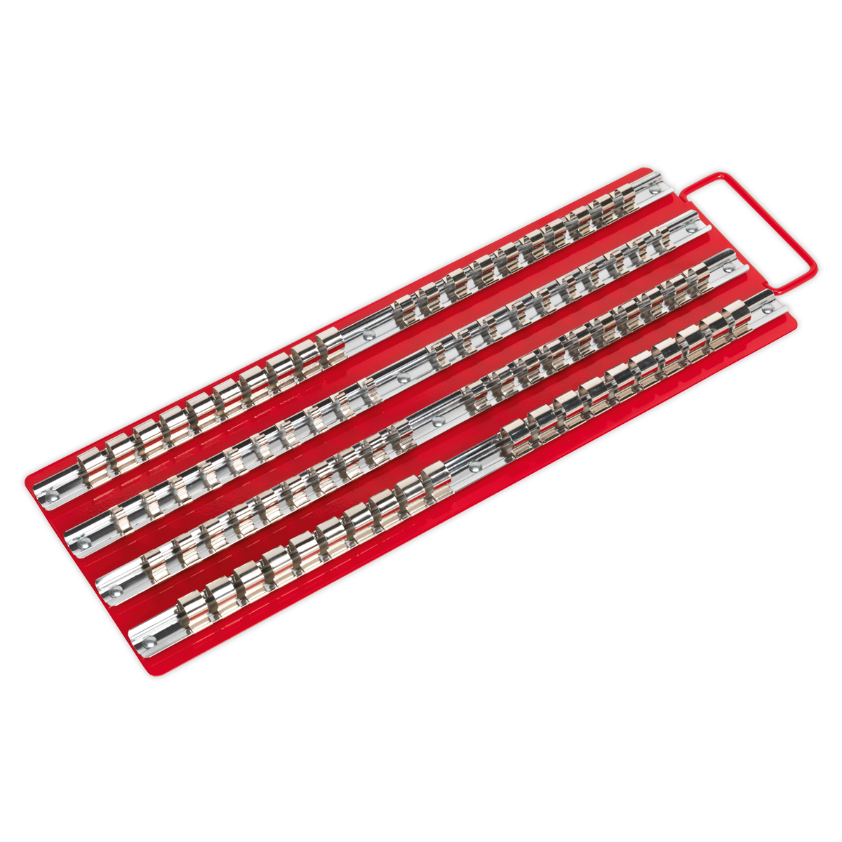 Socket Rail Tray 1/4", 3/8" & 1/2"Sq Drive - Red AK271