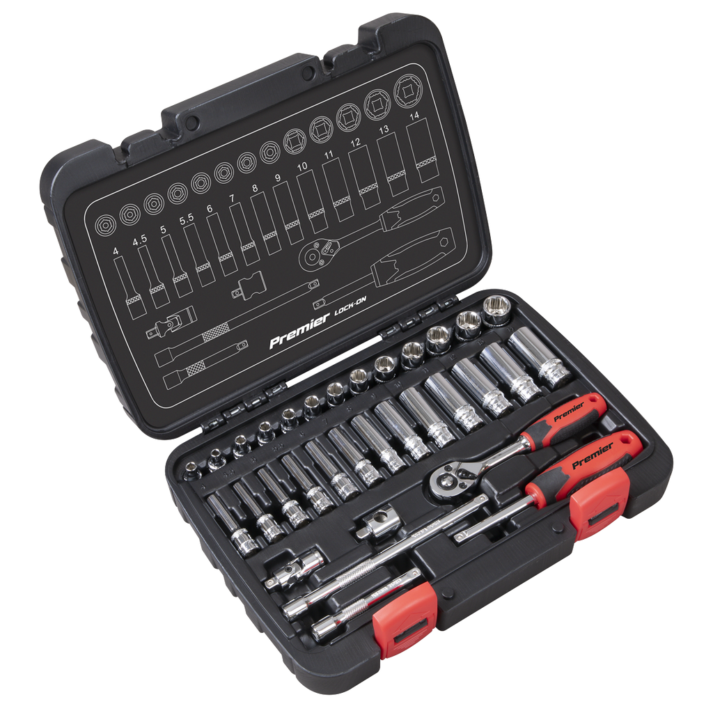 Lock-On™ Socket Set 1/4"Sq Drive 32pc AK27480
