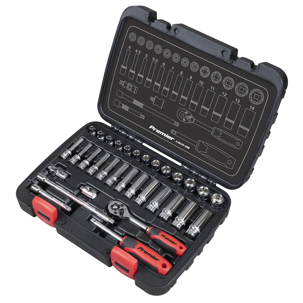 Lock-On™ Socket Set 1/4"Sq Drive 32pc AK27480