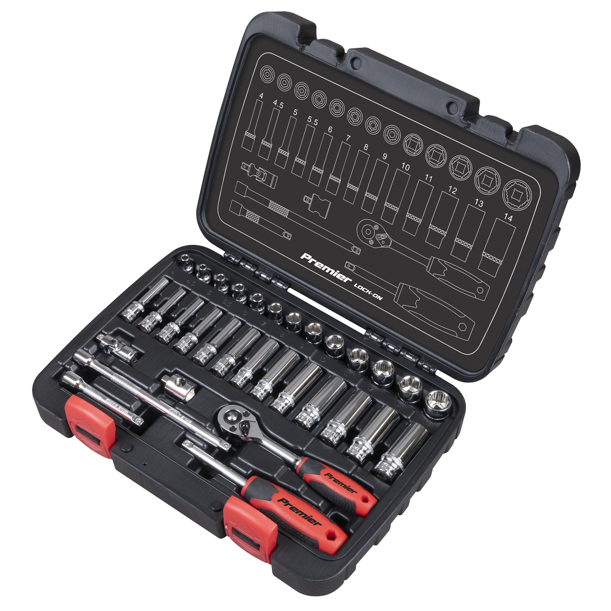 Lock-On™ Socket Set 1/4"Sq Drive 32pc AK27480