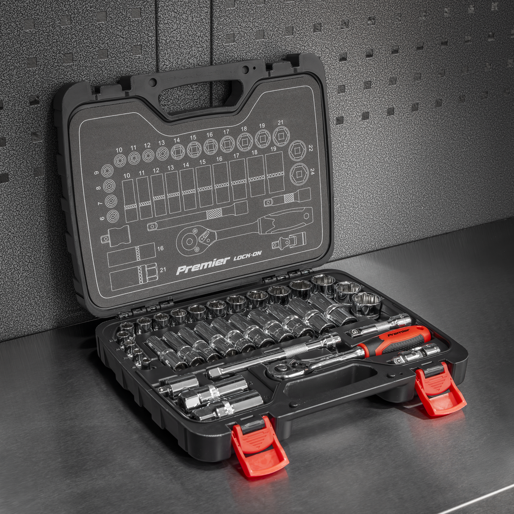Lock-On™ Socket Set 3/8"Sq Drive 34pc AK27481