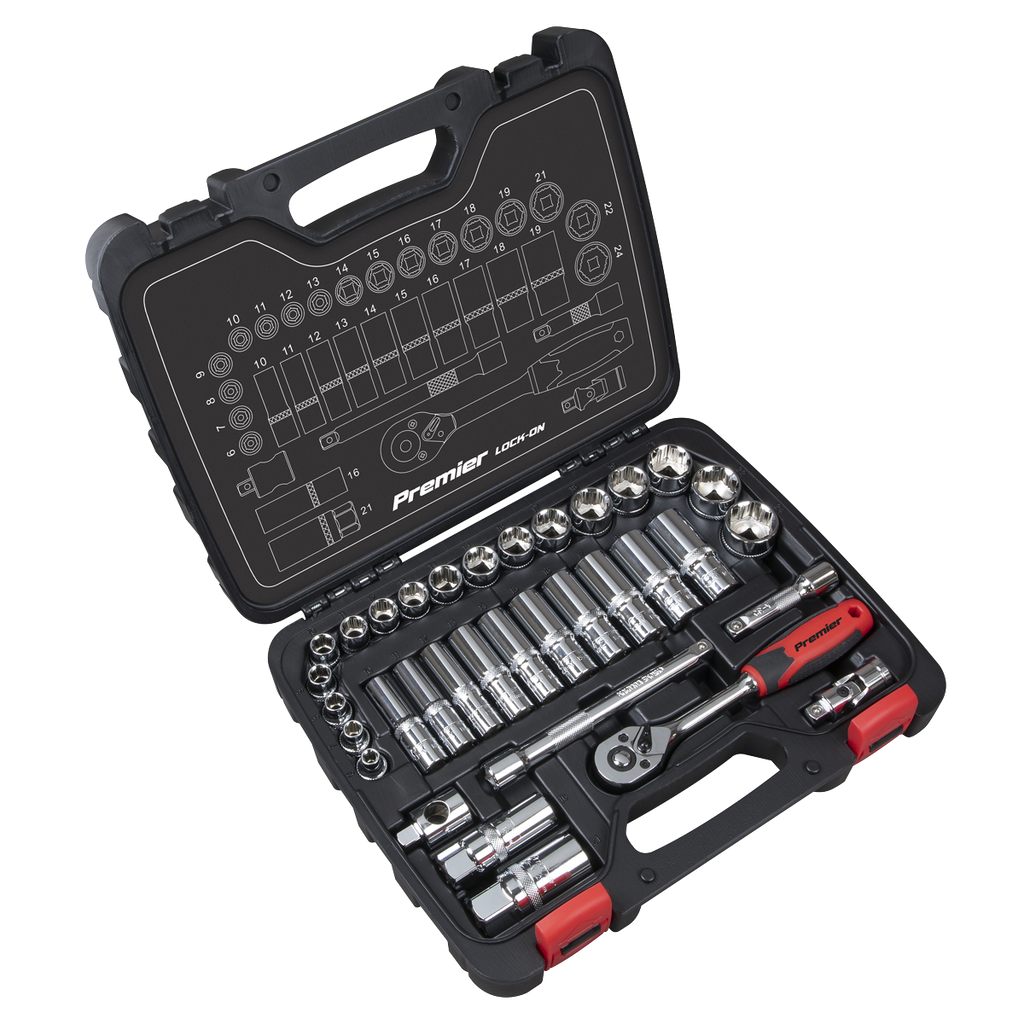 Lock-On™ Socket Set 3/8"Sq Drive 34pc AK27481