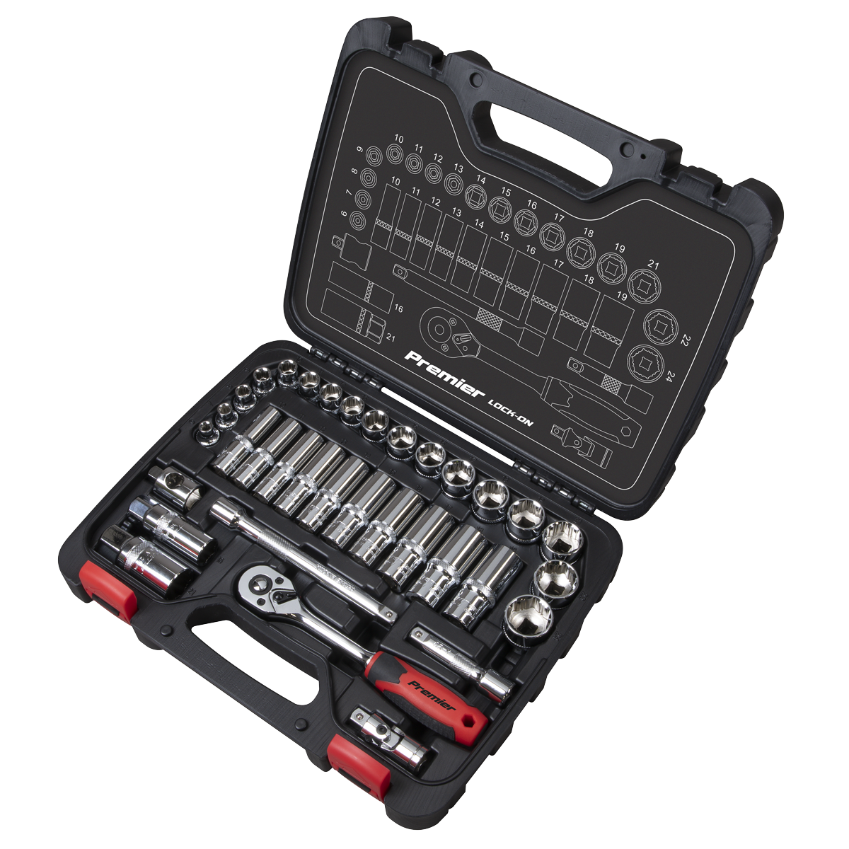 Lock-On™ Socket Set 3/8"Sq Drive 34pc AK27481