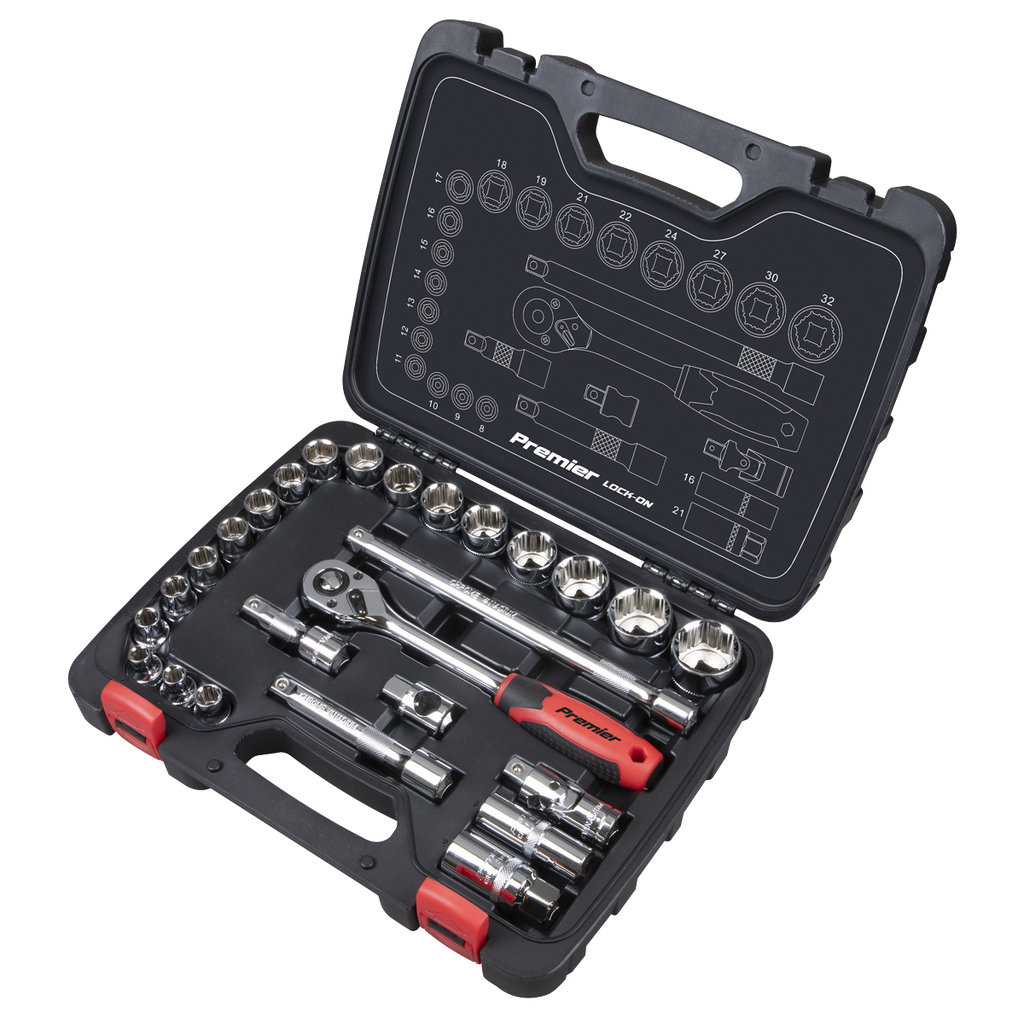 Lock-On™ Socket Set 1/2"Sq Drive 26pc AK27482