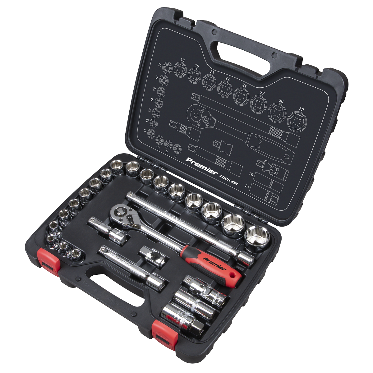 Lock-On™ Socket Set 1/2"Sq Drive 26pc AK27482