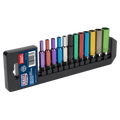 Deep Multi-Coloured Socket Set 1/4"Sq Drive 12pc AK282D