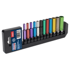Deep Multi-Coloured Socket Set 1/4"Sq Drive 12pc AK282D