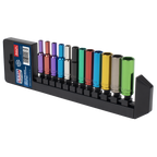 Deep Multi-Coloured Socket Set 1/4"Sq Drive 12pc AK282D