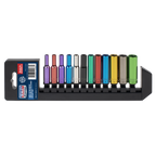 Deep Multi-Coloured Socket Set 1/4"Sq Drive 12pc AK282D