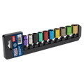 Multi-Coloured Socket Set 3/8"Sq Drive 10pc AK285