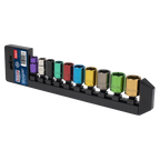 Multi-Coloured Socket Set 3/8"Sq Drive 10pc AK285