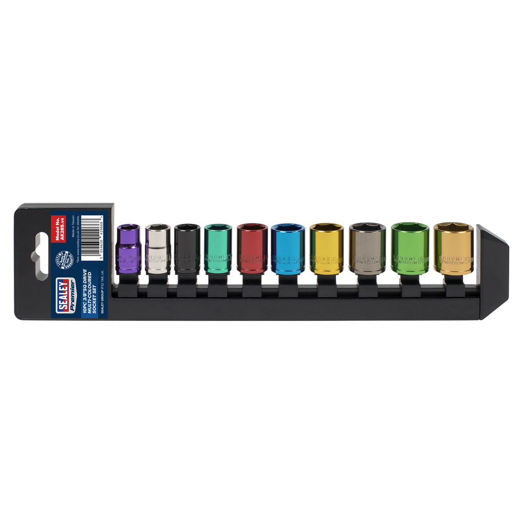 Multi-Coloured Socket Set 3/8"Sq Drive 10pc AK285
