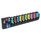 Multi-Coloured Socket Set 1/2"Sq Drive 10pc AK288
