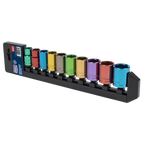 Multi-Coloured Socket Set 1/2"Sq Drive 10pc AK288
