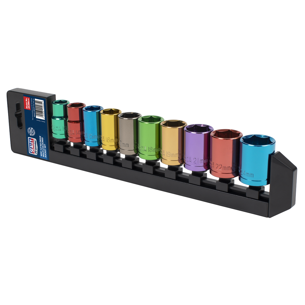 Multi-Coloured Socket Set 1/2"Sq Drive 10pc AK288