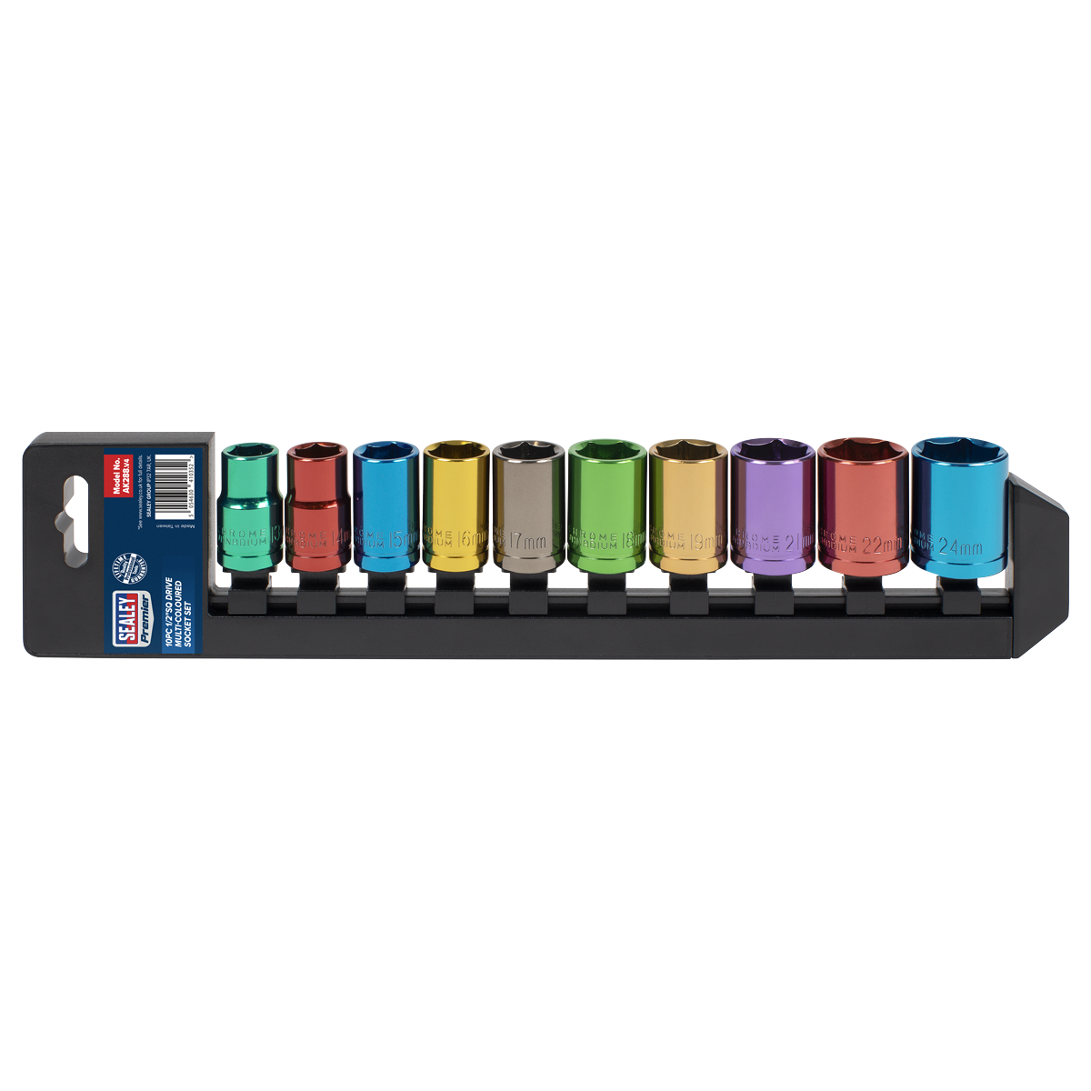 Multi-Coloured Socket Set 1/2"Sq Drive 10pc AK288