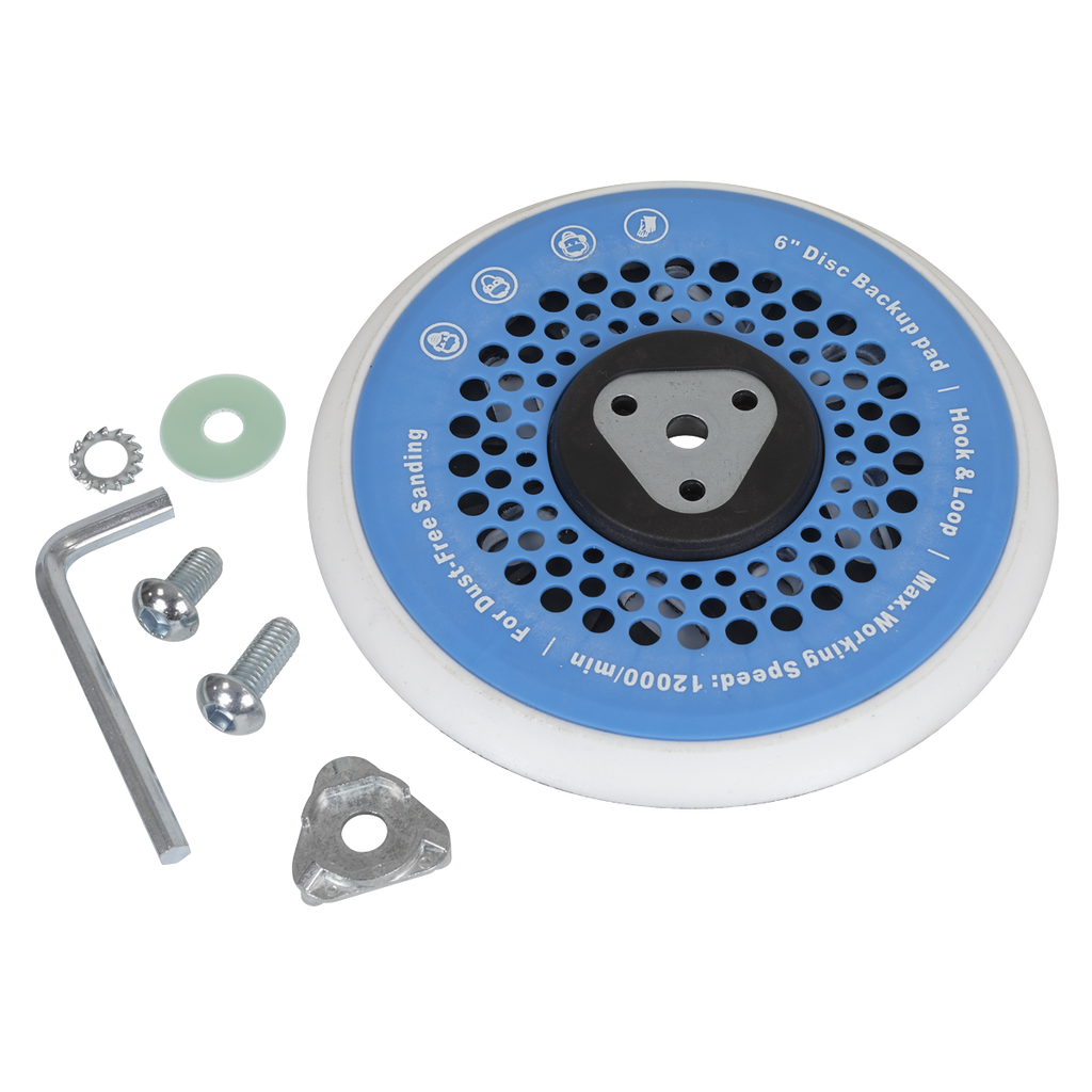 Universal Dust-Free Hook-and-Loop DA Backing Pad 150mm x 5/16"UNF & M8 AK289