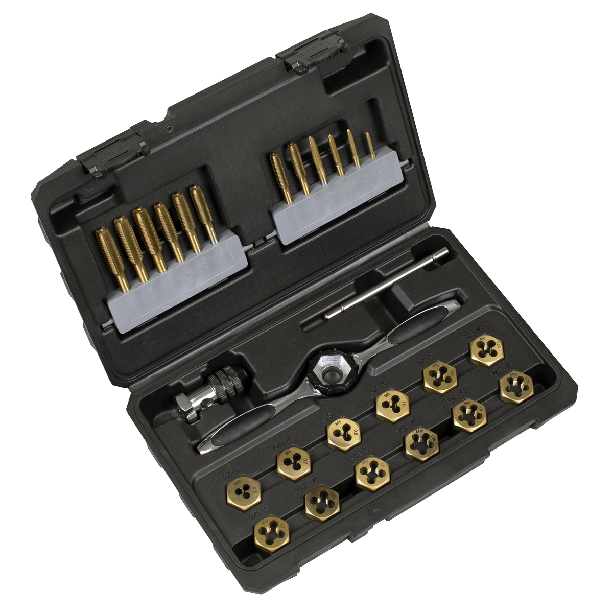 Titanium Coated Hexagonal Tap & Die Set 26pc AK3026