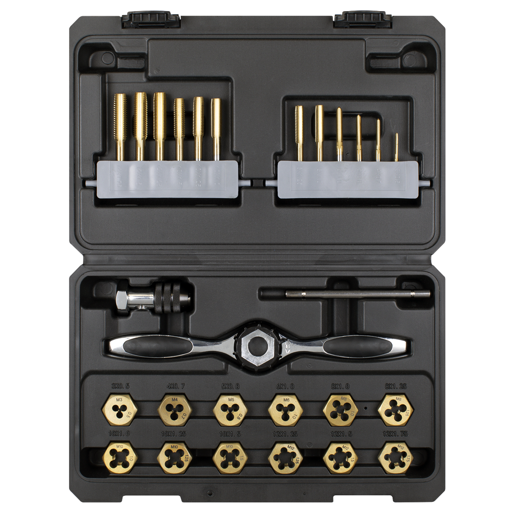 Titanium Coated Hexagonal Tap & Die Set 26pc AK3026