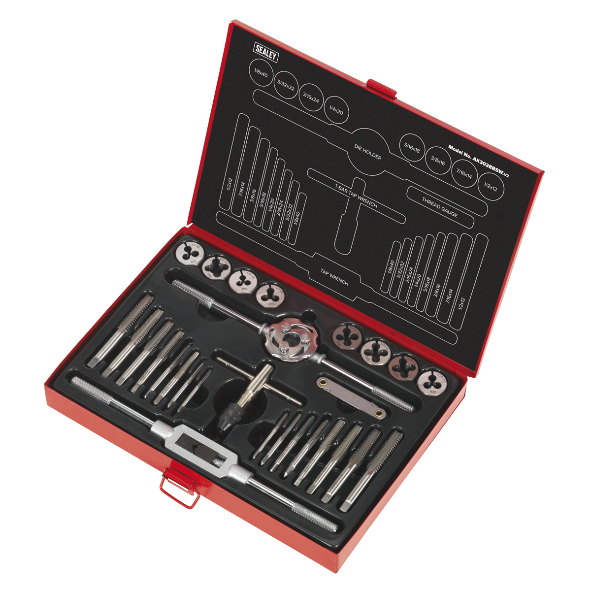 Imperial Tap & Die Set Split Dies BSW 28pc AK3028BSW