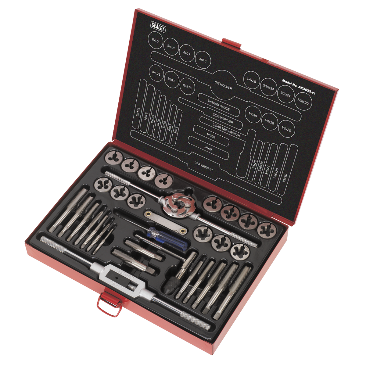 Metric/UNF/BSP Tap & Die Set Split Dies 33pc AK3033