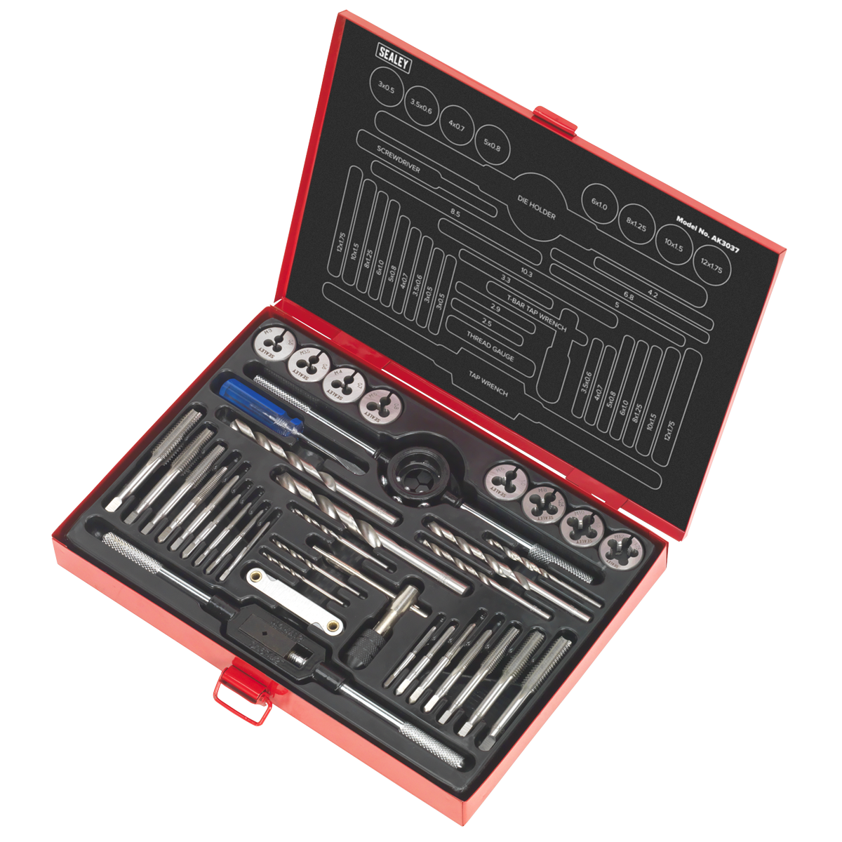 Tap & Die Set Split Dies 37pc AK3037