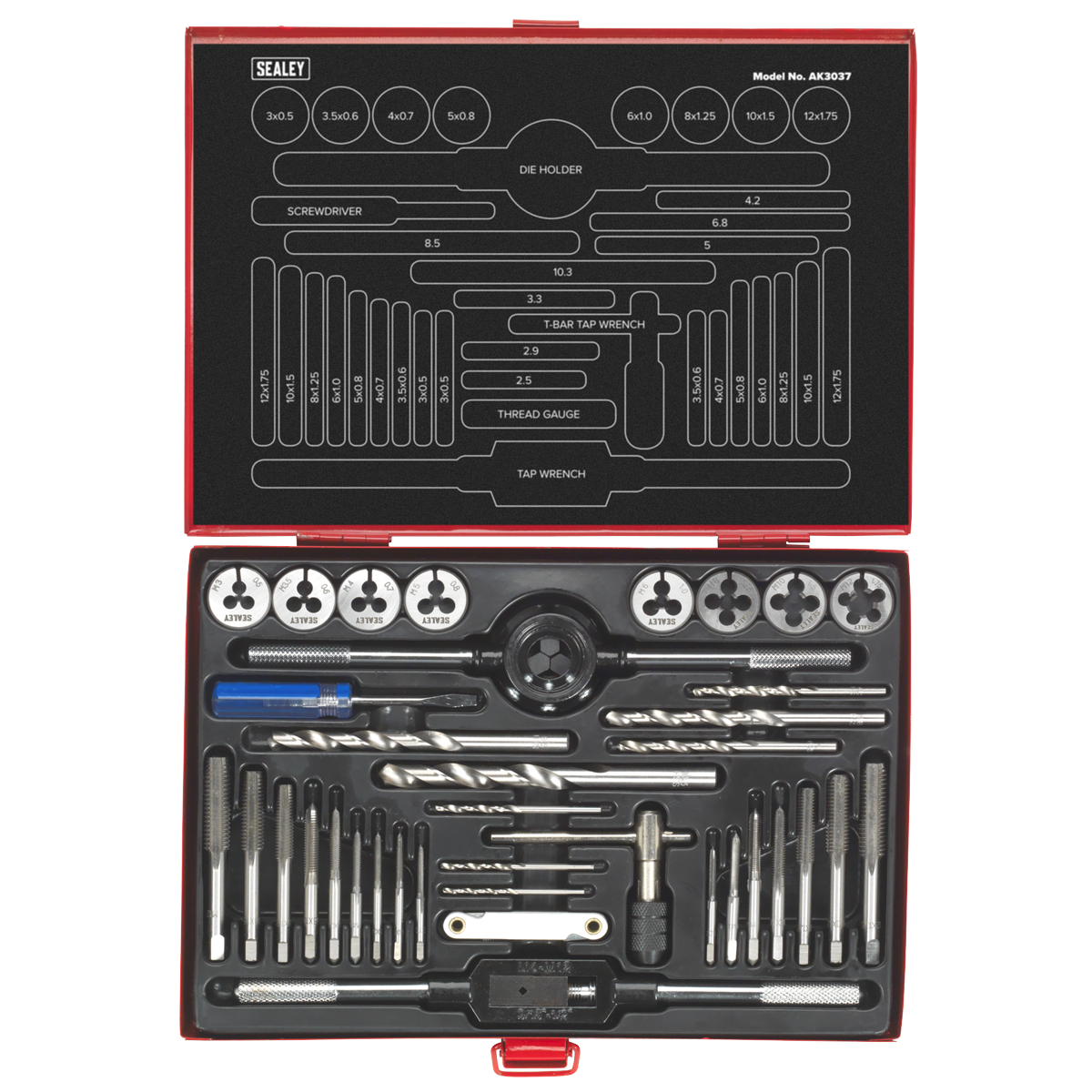 Tap & Die Set Split Dies 37pc AK3037
