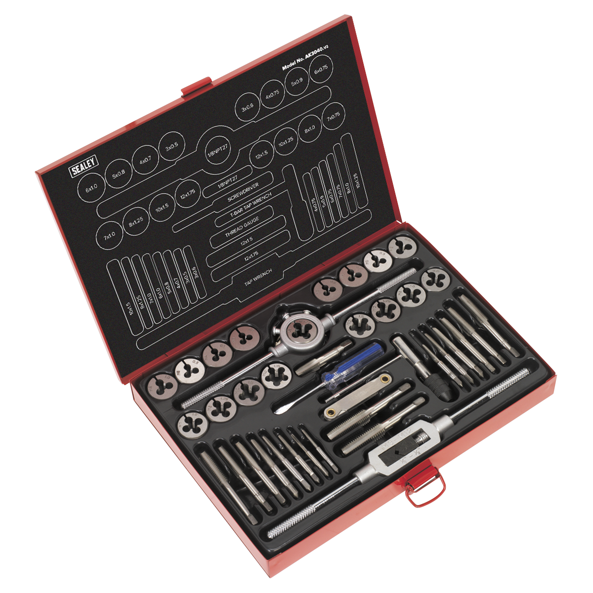 Tap & Die Set Split Dies 40pc AK3040