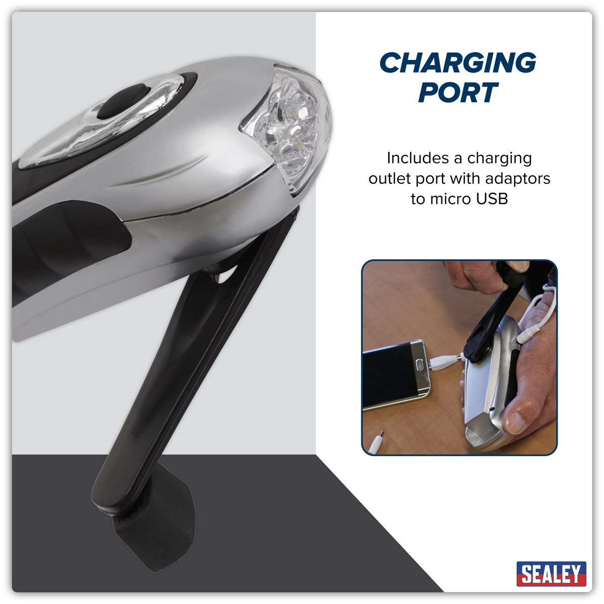 Rechargeable Wind-Up Torch 3 LED AK3305