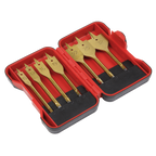 Titanium Coated Flat Wood Drill Bit Set 7pc AK3707FW