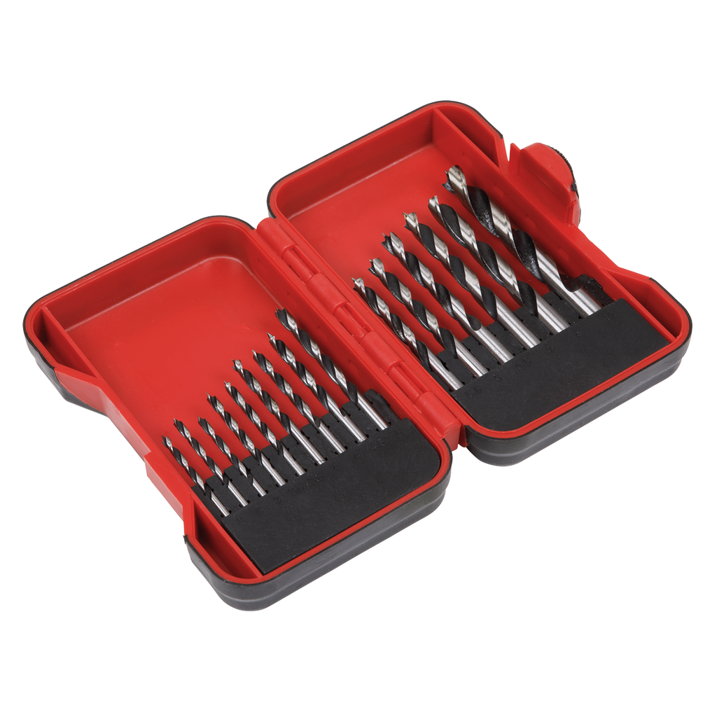 Brad Point Wood Drill Bit Set 15pc AK3715W